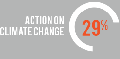 ACTION ON CLIMATE CHANGE: 29%